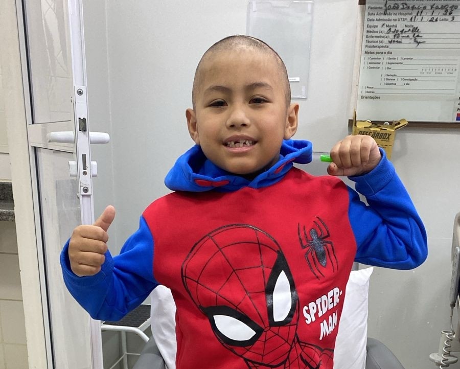 João Benício Kavano em tratamento no Hospital Santa Rosa, em Cuiabá