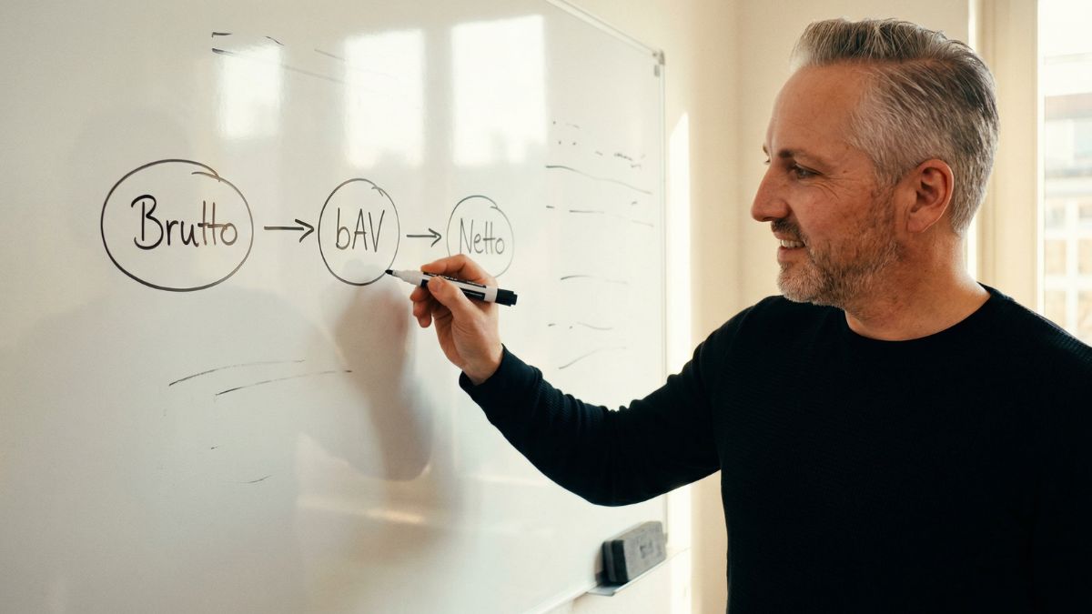 Schematische Darstellung: Brutto-zu-Netto-Fluss bei Entgeltumwandlung	