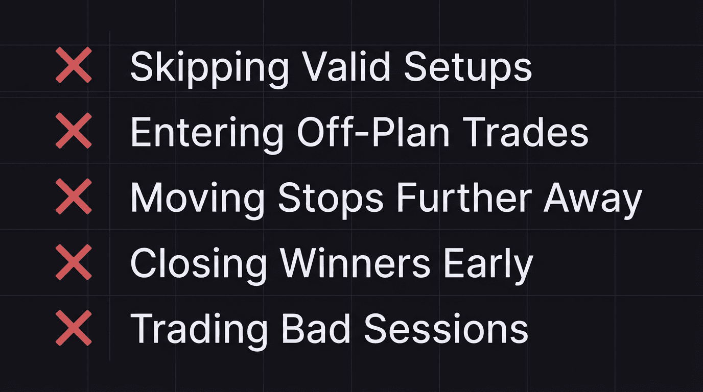 Checklist showing five common performance discrepancy patterns with labels