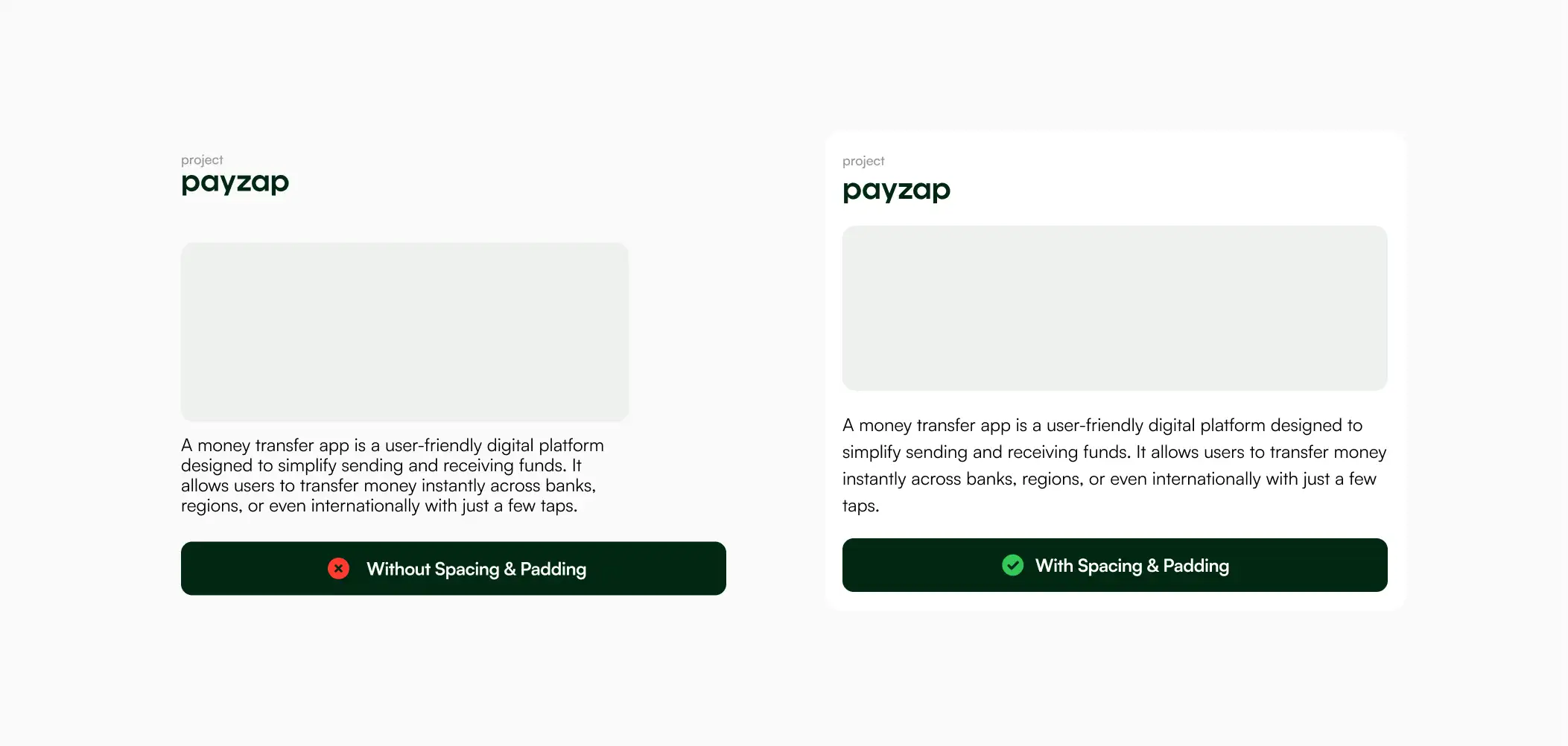 spacing and padding make your product look enterprise grade