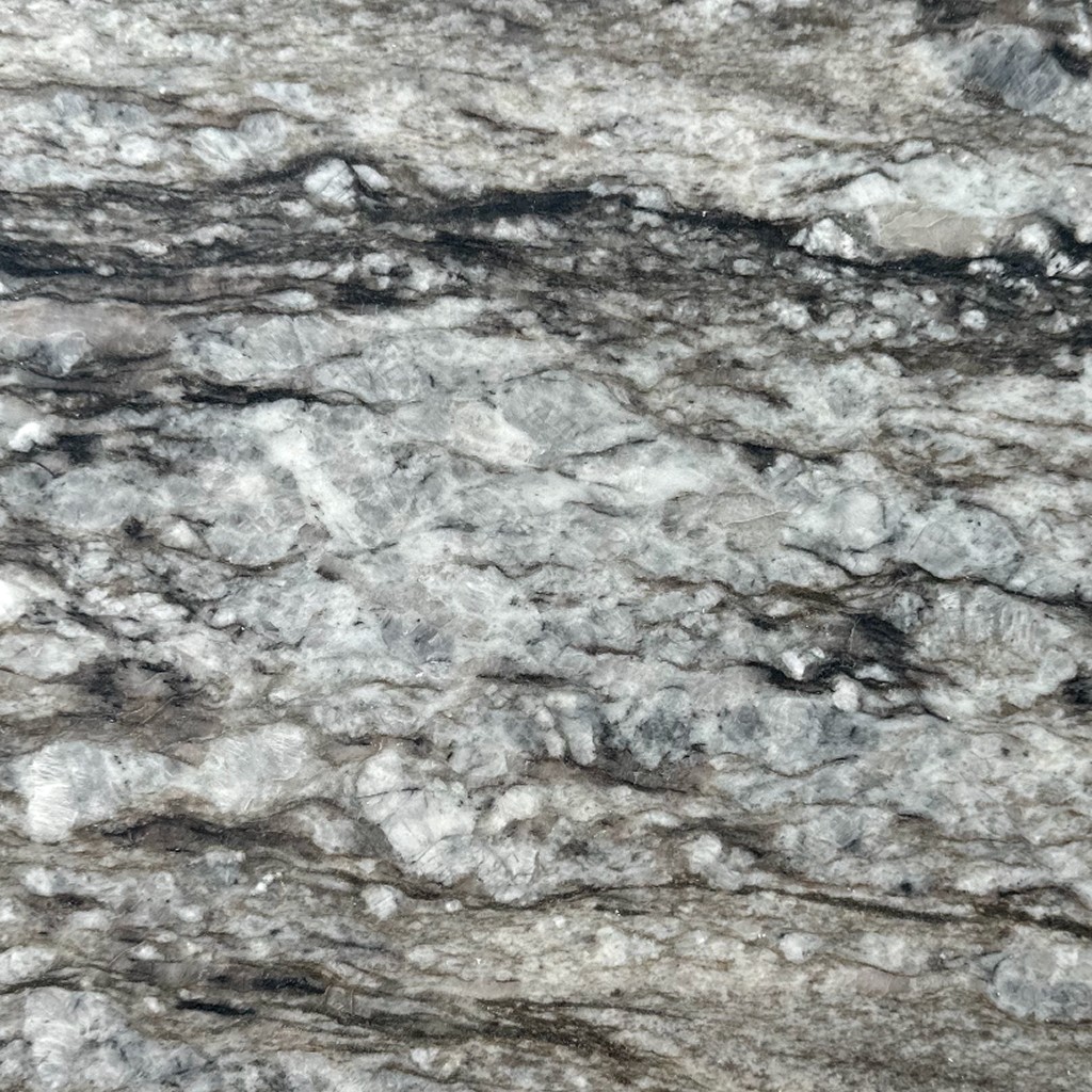 Blue Dunes granite with silver-gray waves