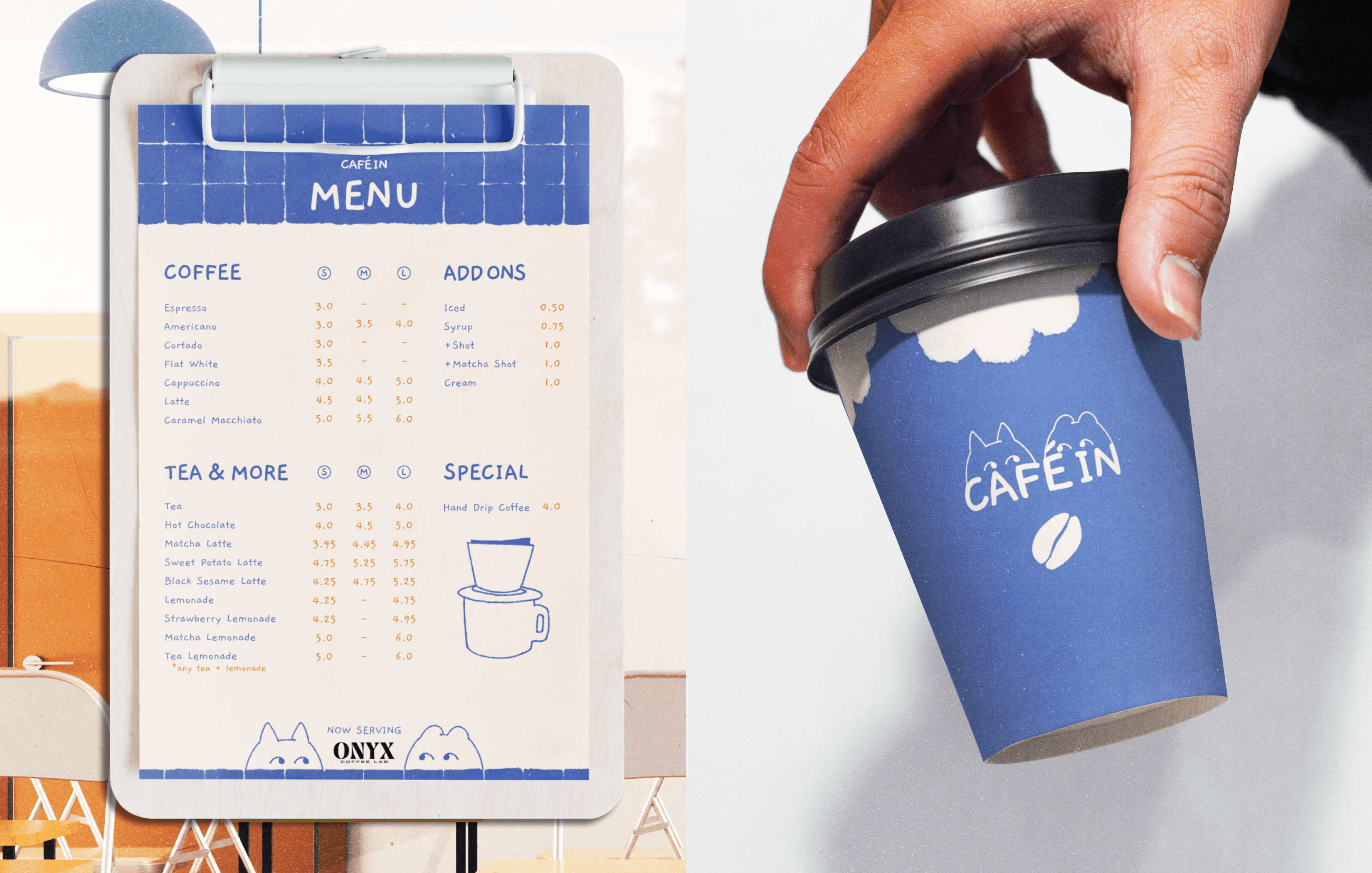 Vertical coffee can mockup with clean monochrome label design