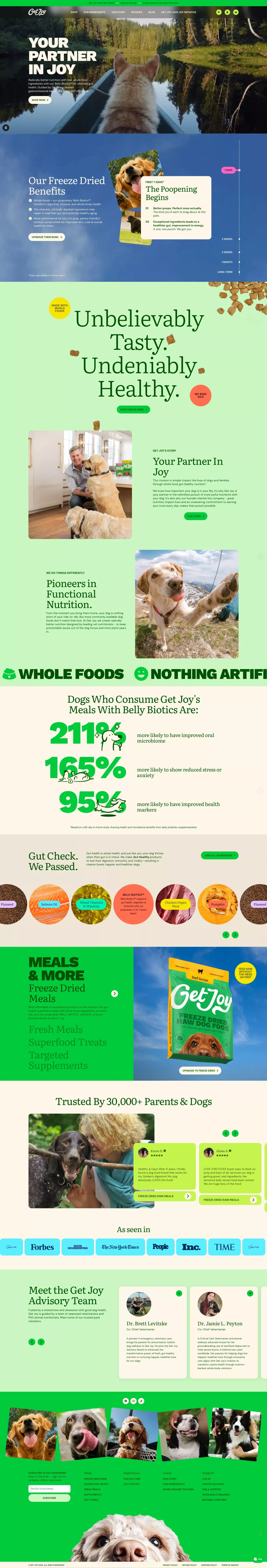 Radically Better Nutrition landing page screenshot showcasing Animals and Ecommerce design