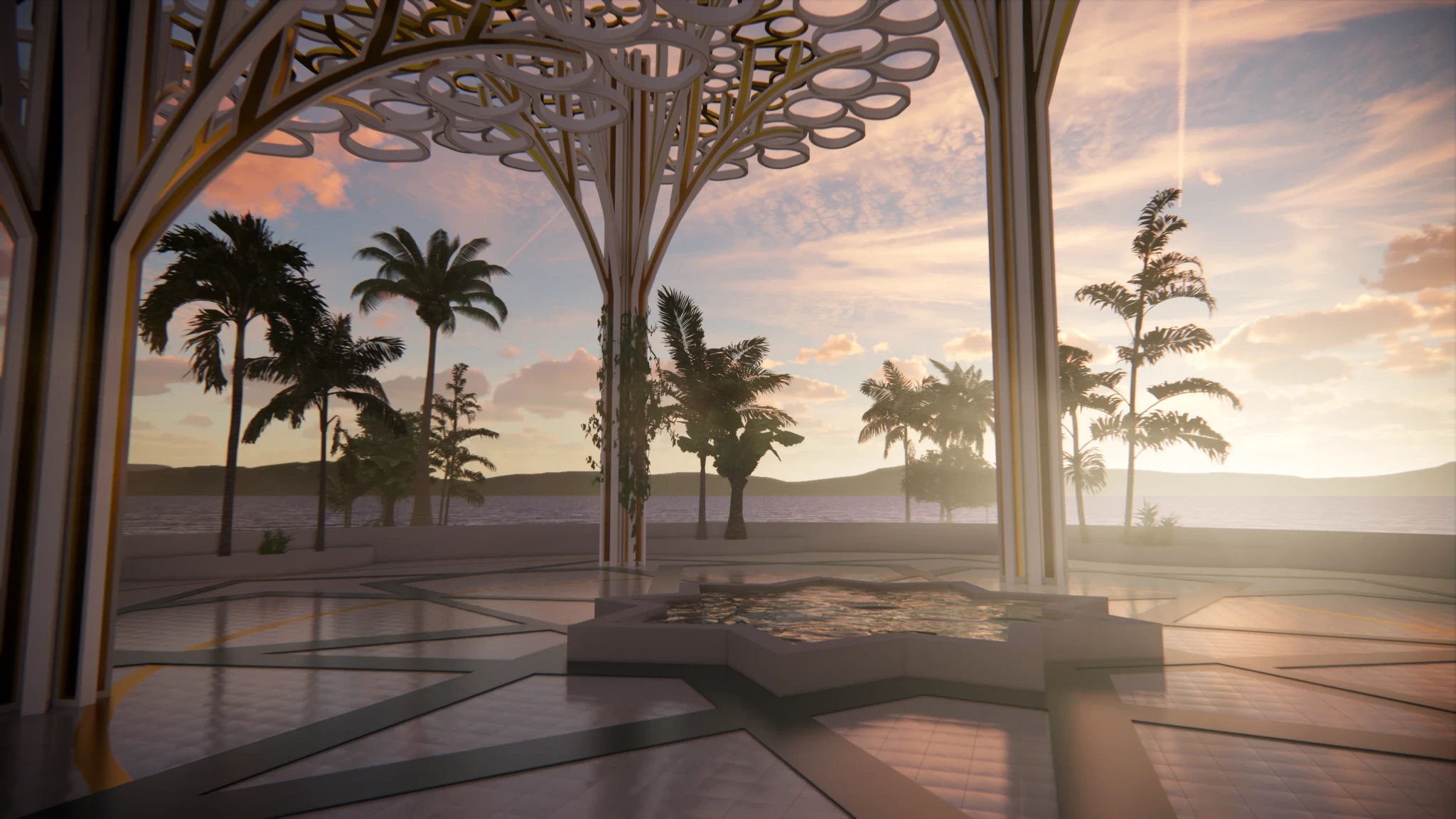 Arabic structures adorned in gold, showcasing intricate designs and architectural beauty.