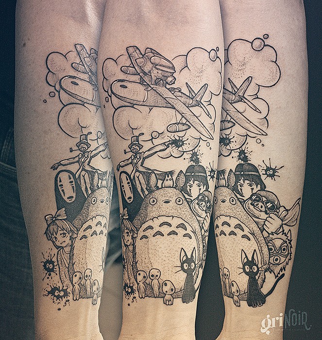 Studio Ghibli - Pop Culture, Japonais & Asiatique, Sketch par Julien Joolz à Grinoir Tattoo