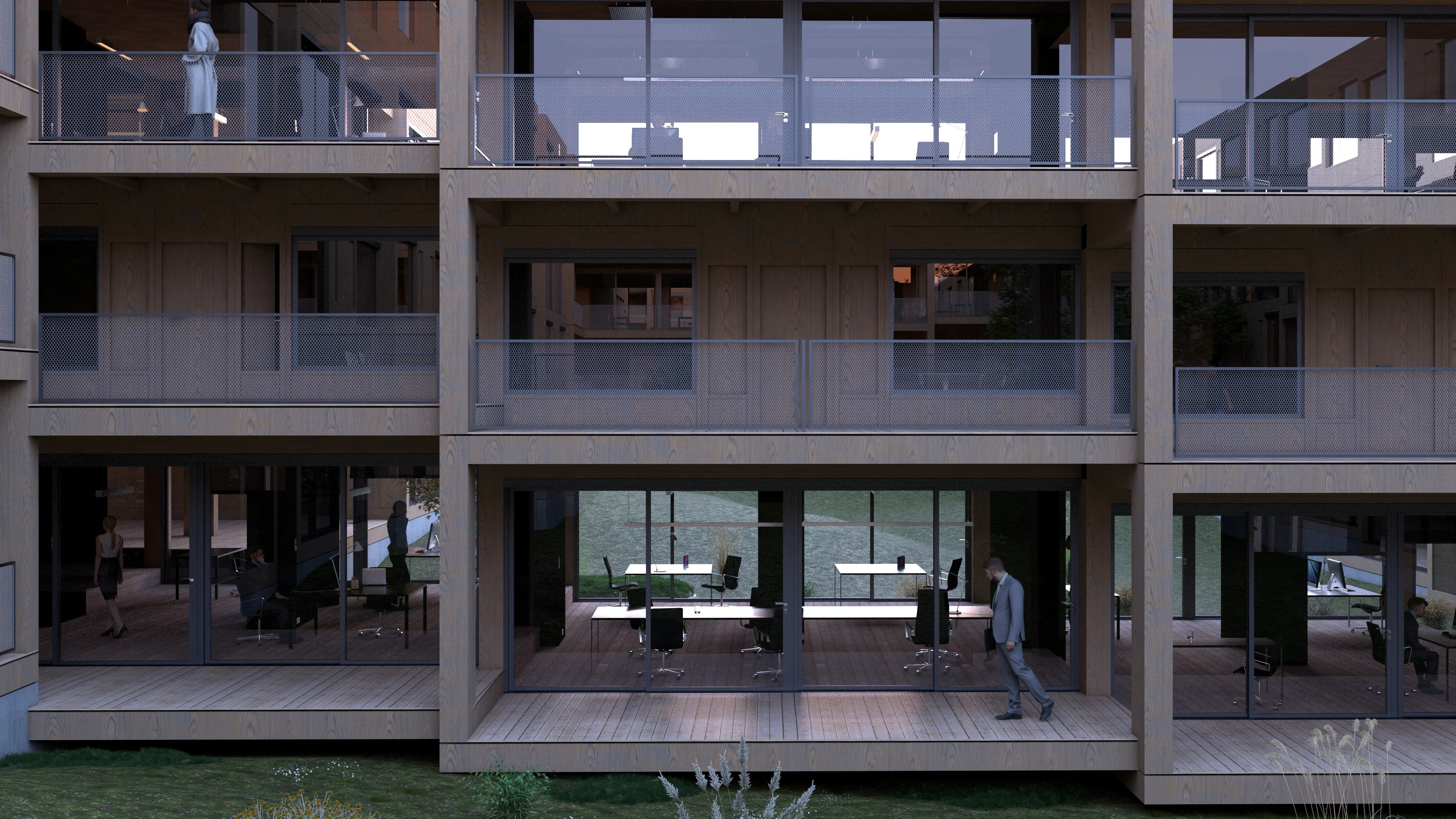 Collective housing wood