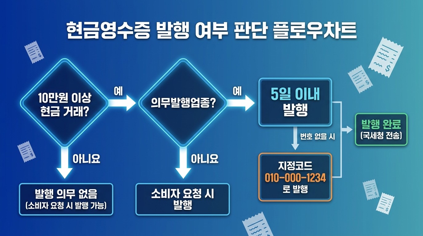 현금영수증 발행 여부 판단 플로우차트