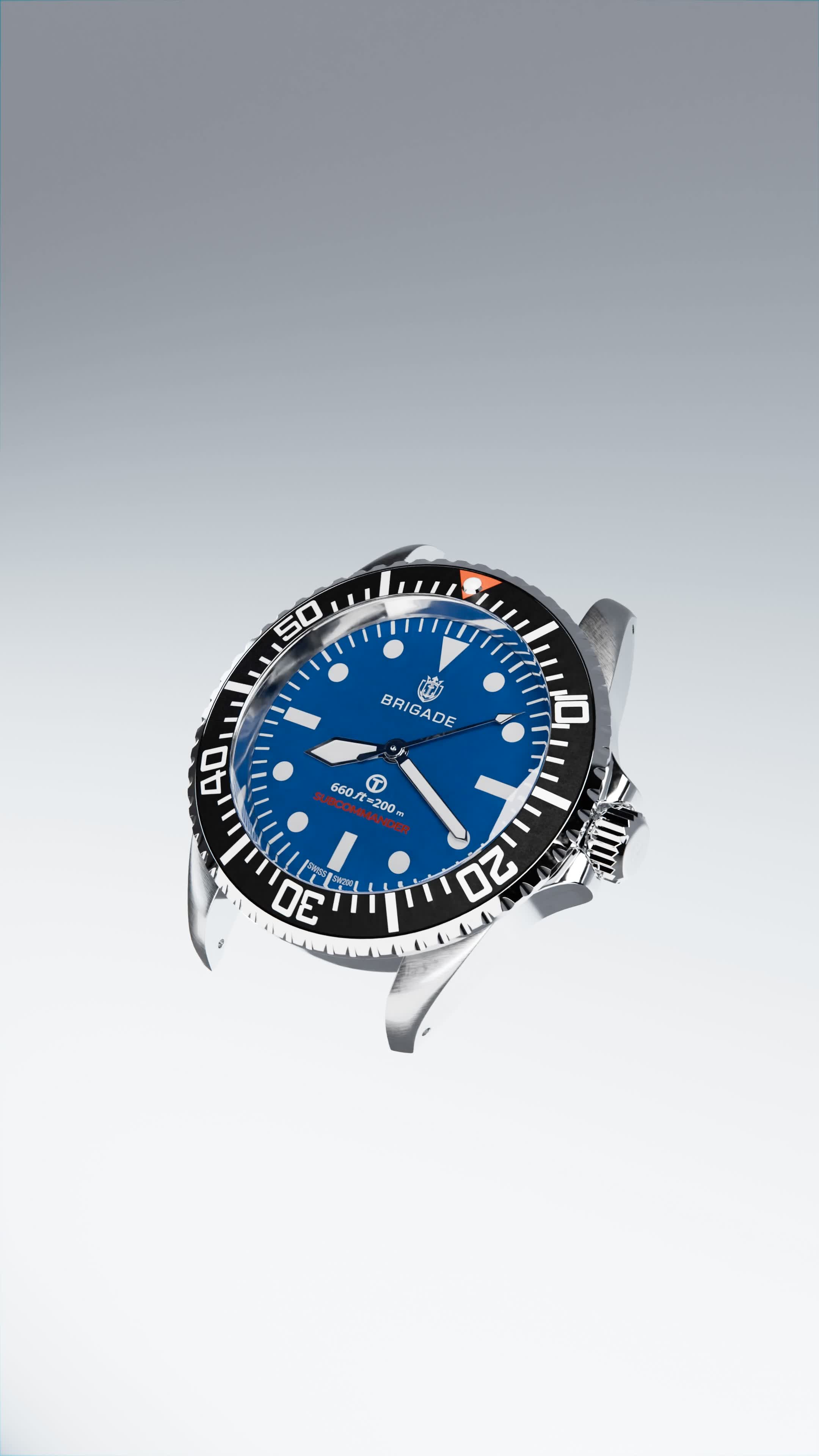 brigade watch subcommander blue dial part