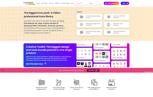 Screenshot of Iconshock website