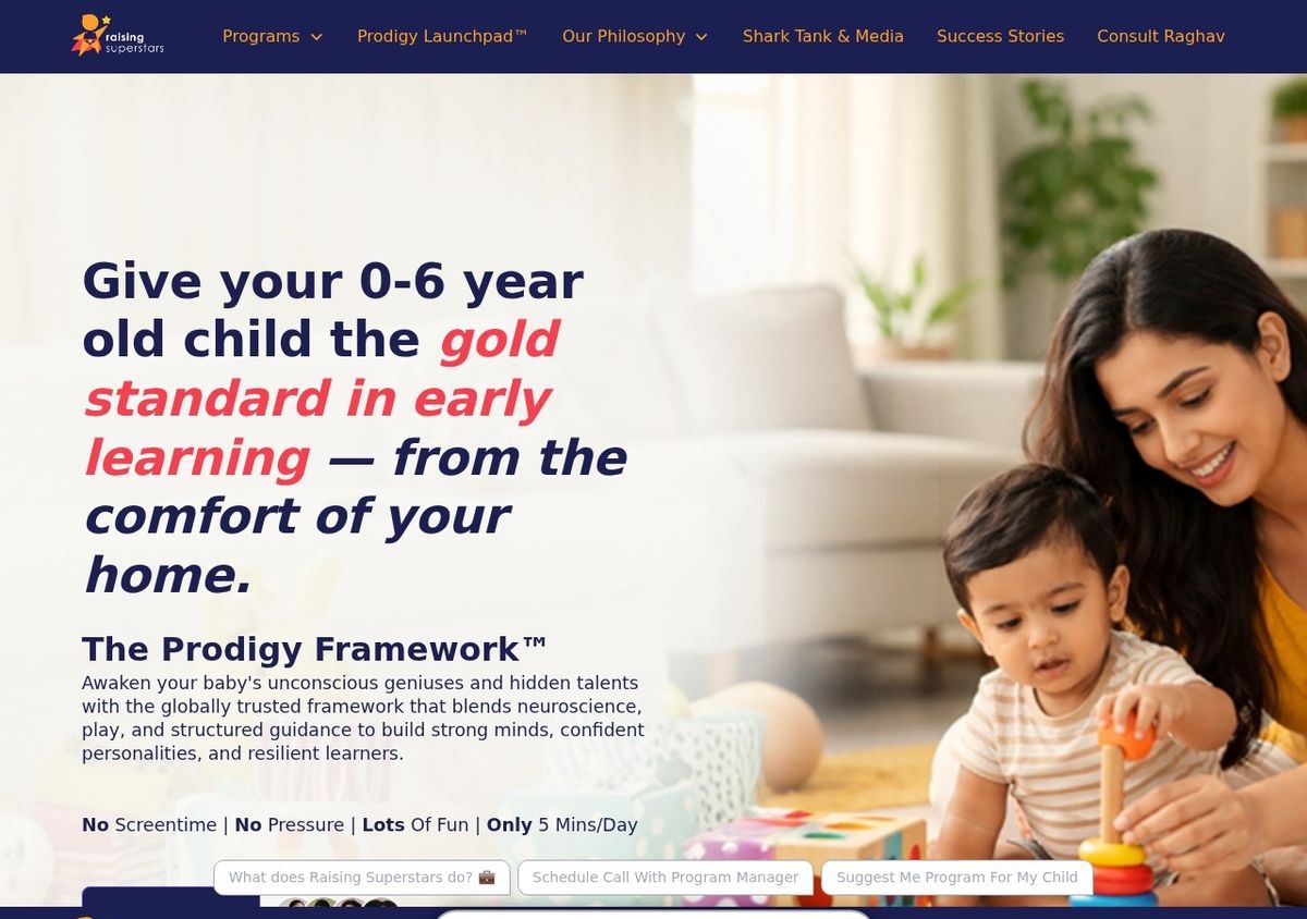 Raising Superstars website