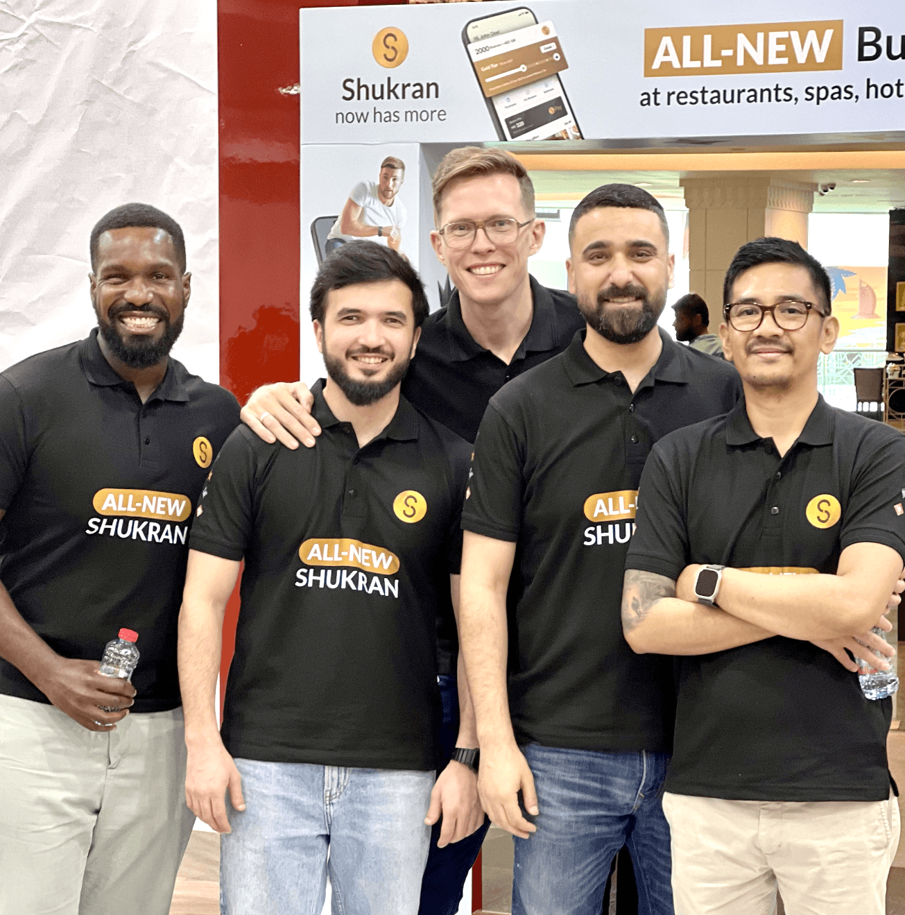 Mohamad Silwady with colleagues at Shukran launch event in Dubai