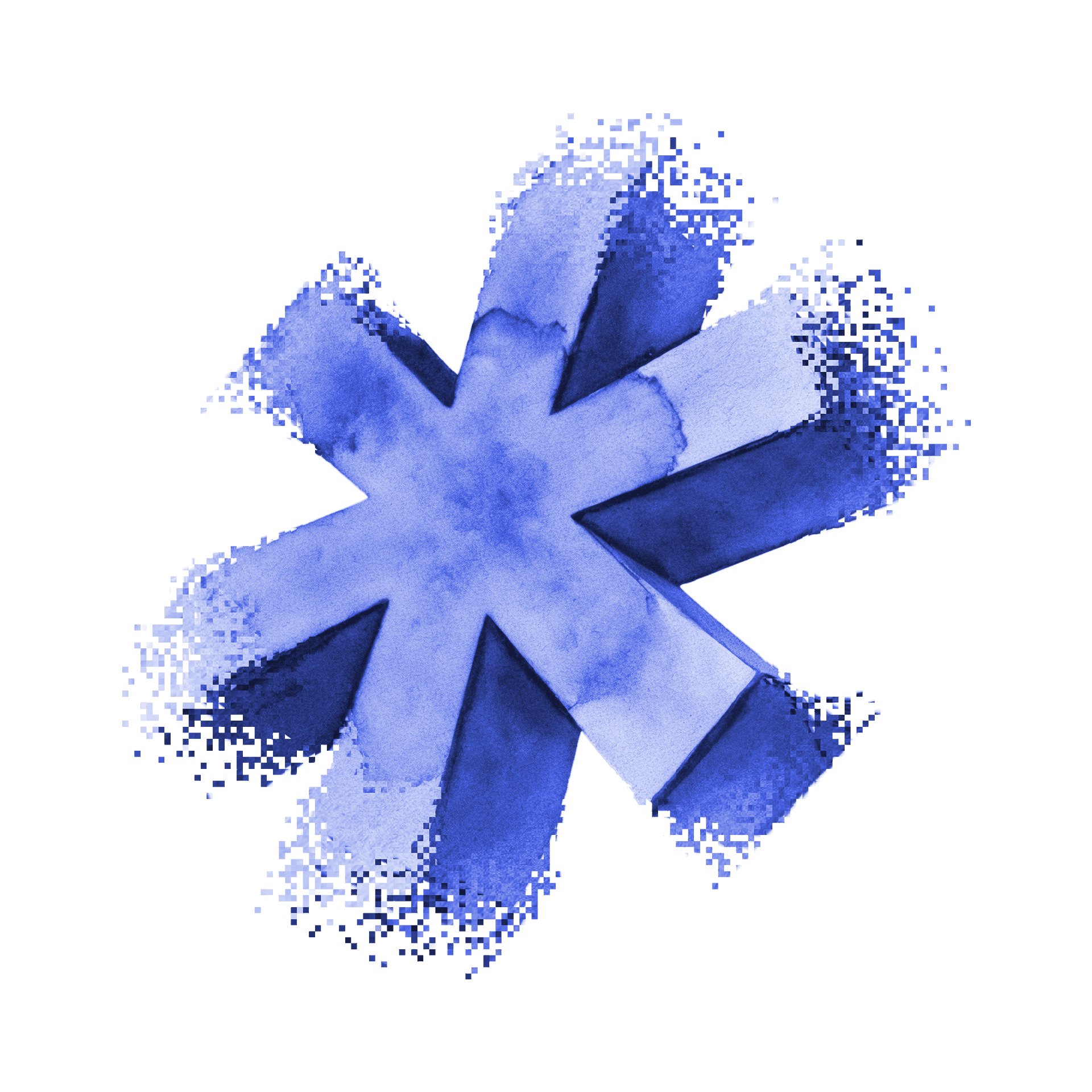 Excel multiplication operator (the asterisk, $\text{*}$), rendered in 3D blue.