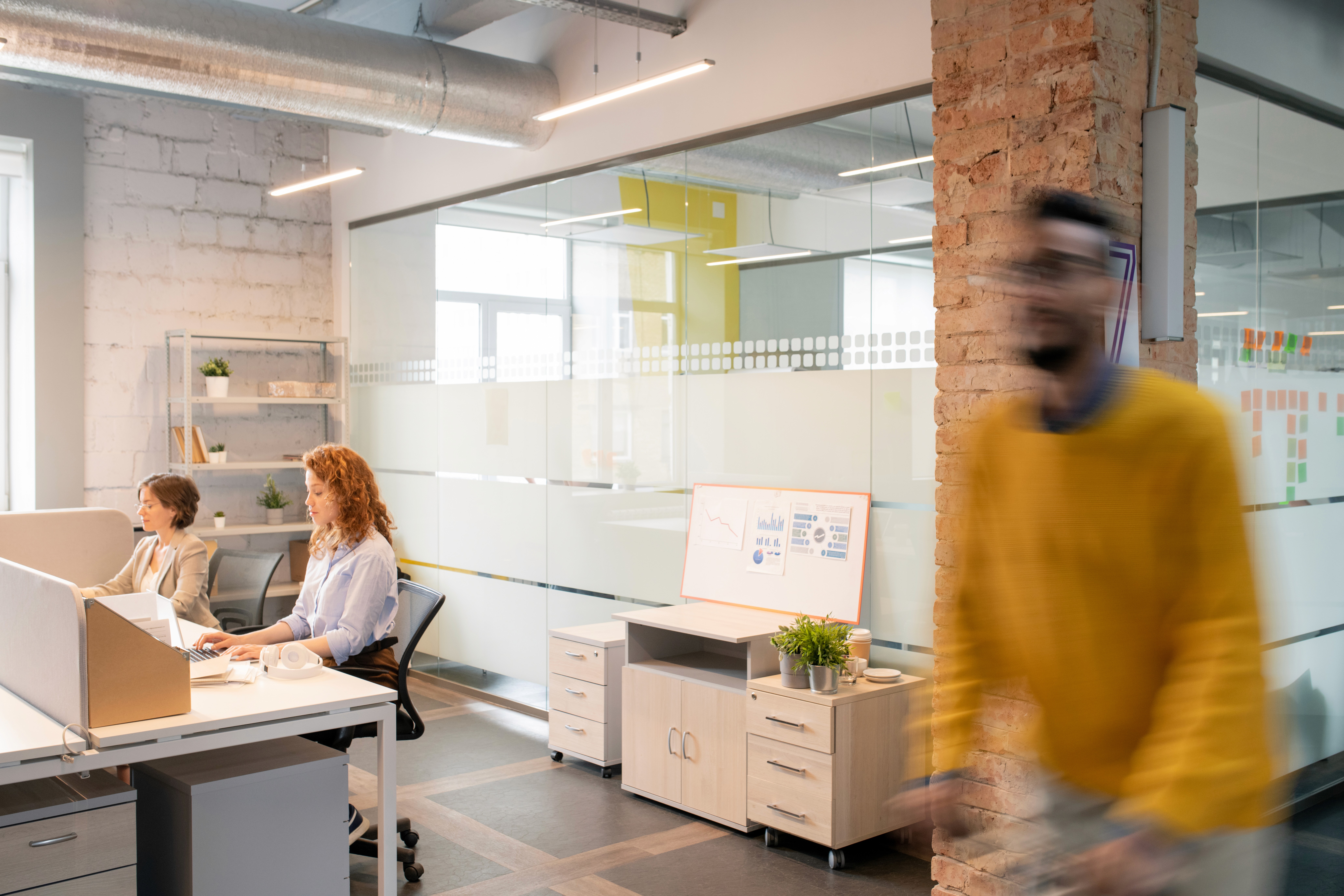 People working in modern office