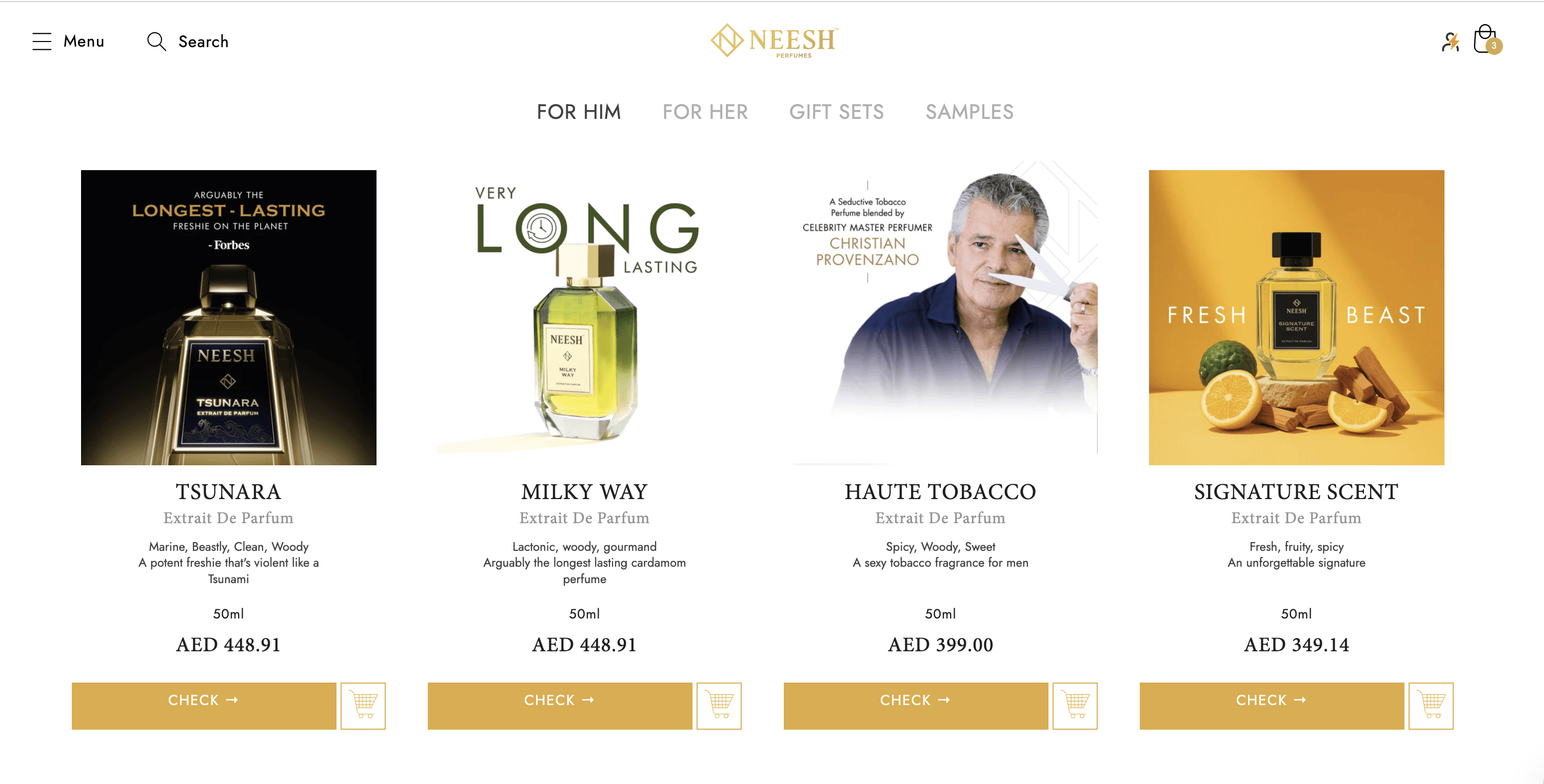 Neesh Perfumes website