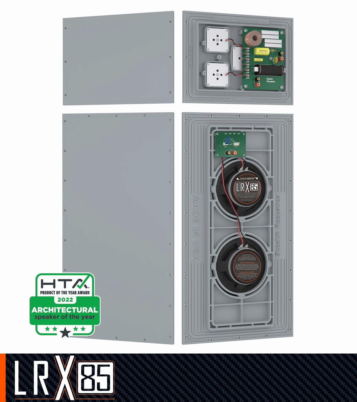 Stealth Acoustics LRX85 speaker components and panels