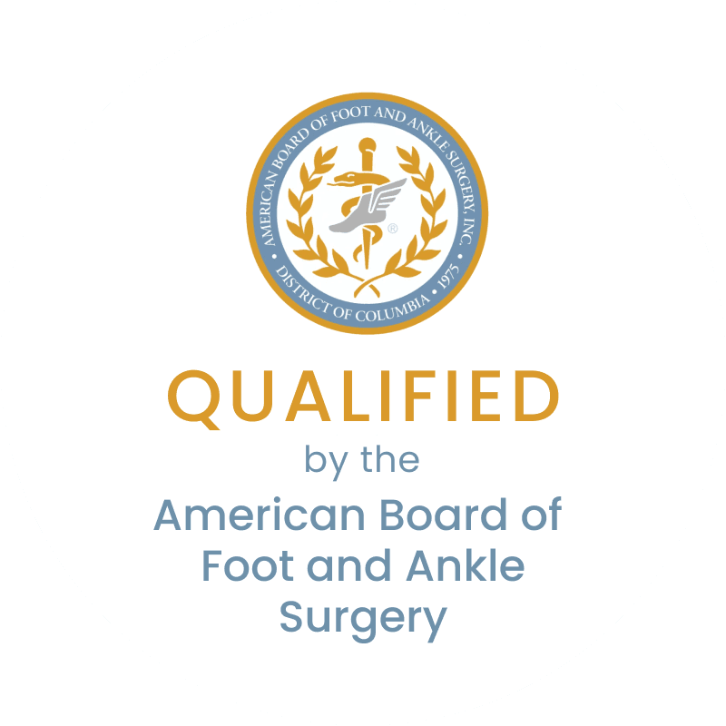 Illustration of Badge showing American Board of Foot and Ankle Surgery Qualification