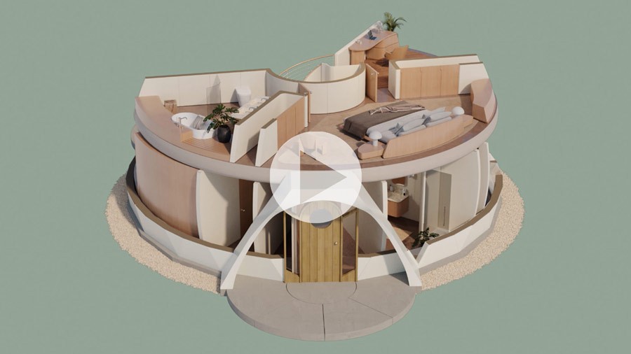 Geoship Amma Bioceramic Dome Cutout animation