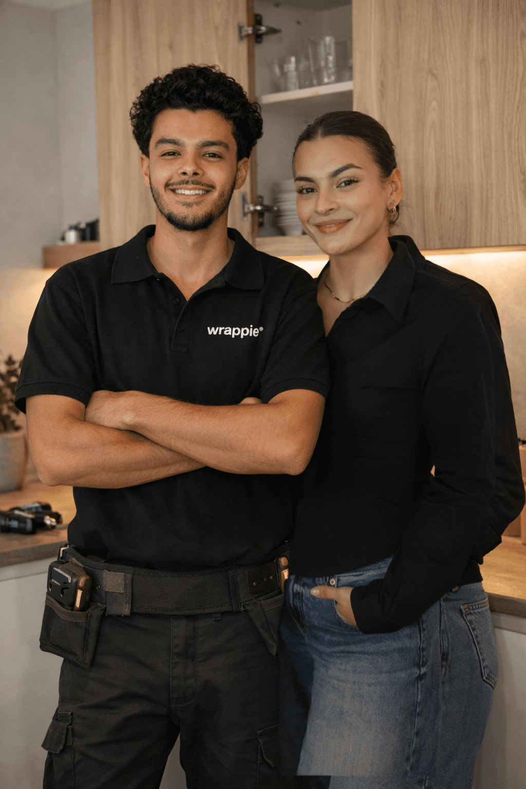 Monochrome product shot: black-capped cosmetic bottle with dynamic water splash on a clean white background.