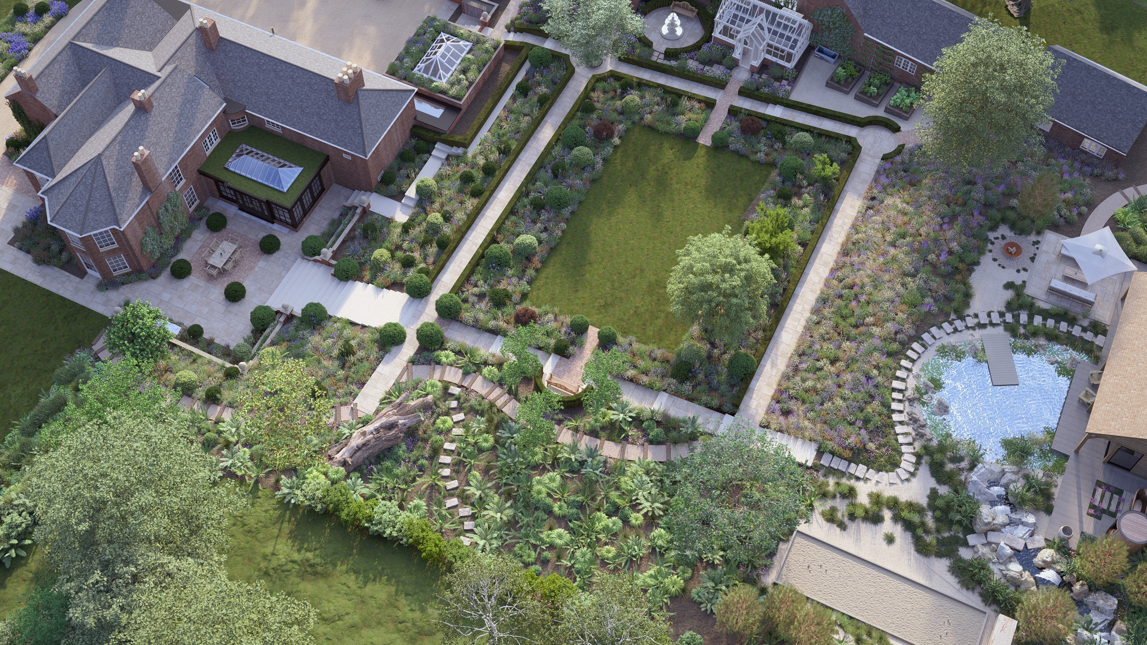 Aerial Country Garden