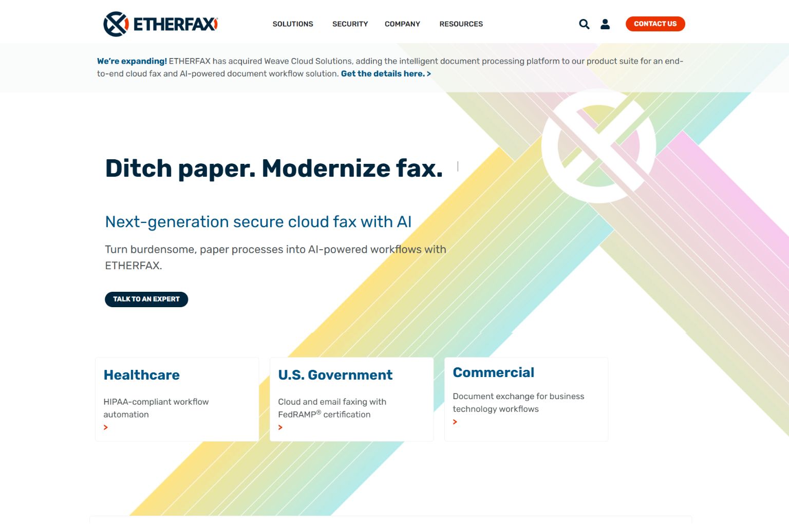 etherFAX Website