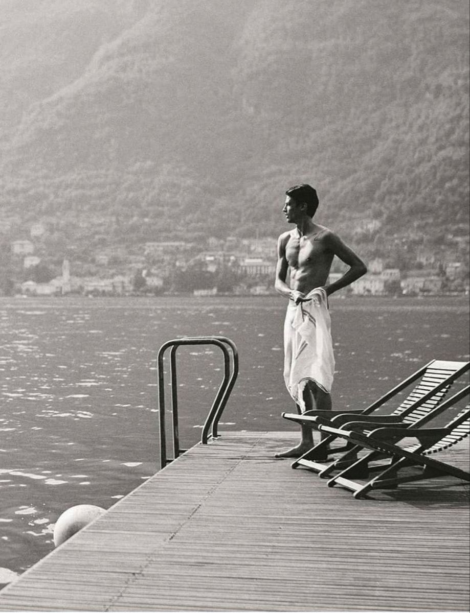 man on yacht jetting in Italy