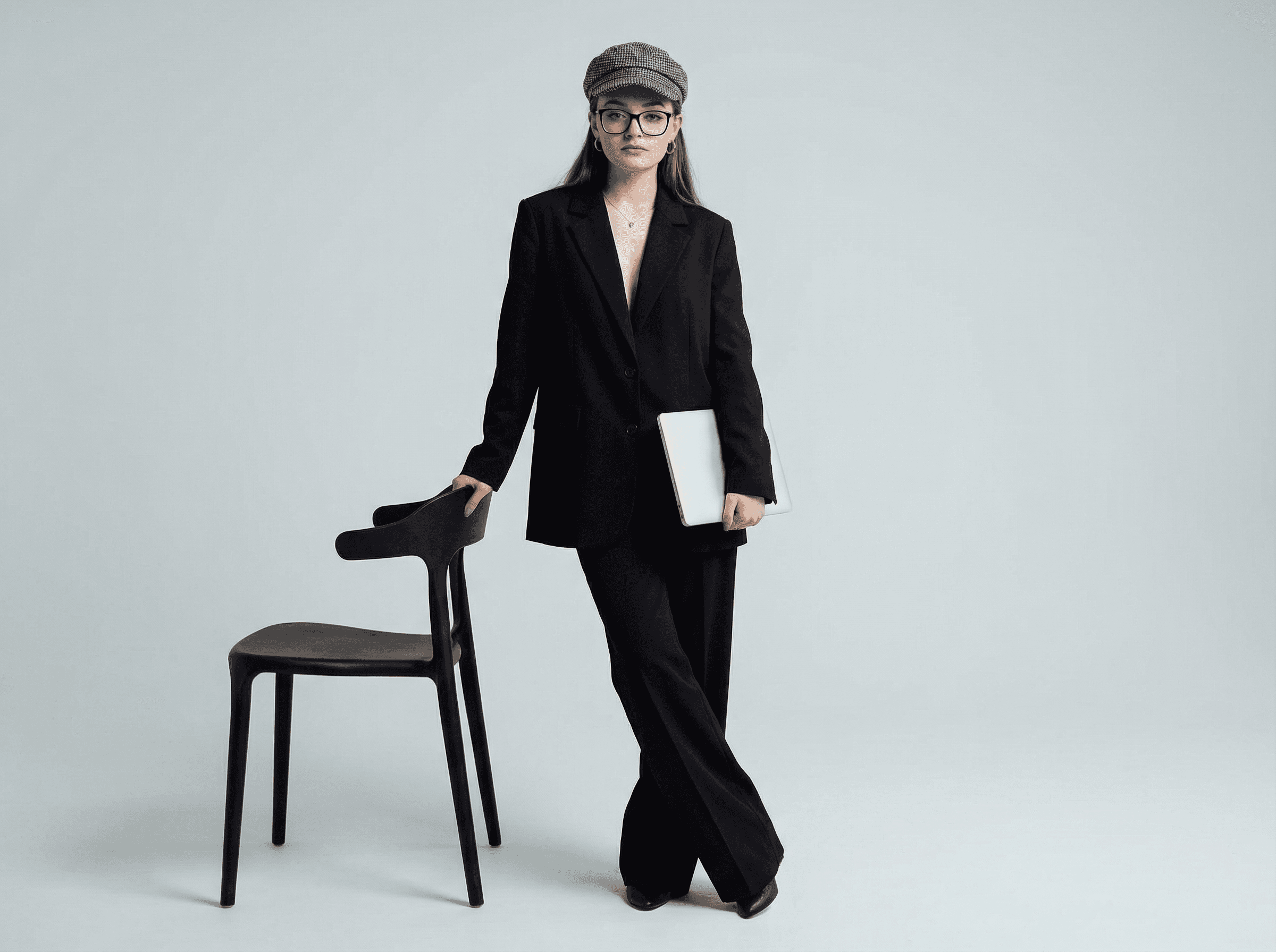 man in gray suit and woman in white wedding dress