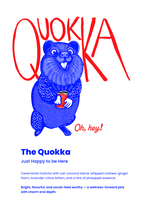 Quokka — illustrated drink poster