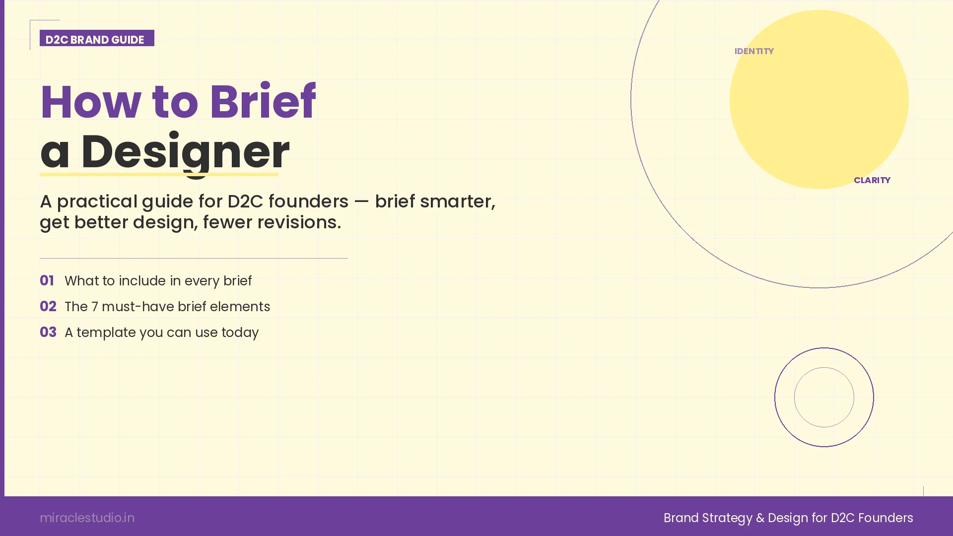  Design brief checklist guide for D2C brand founders — how to brief a designer with 7 essential elements