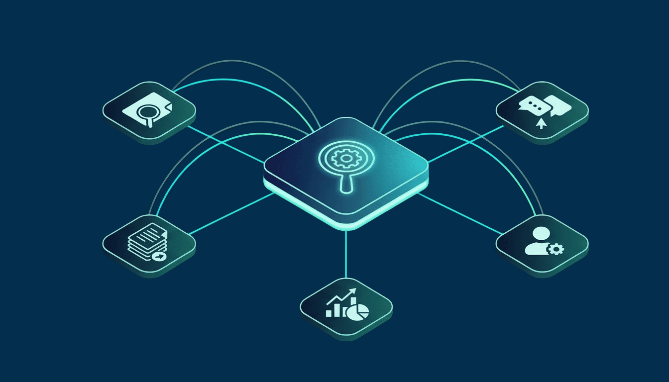 Logos of tools outward, illustrating easy integration with no engineering required.