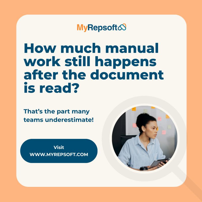 MyRepsoft post explaining that OCR is only the first step and that manual work often continues after invoice data is extracted