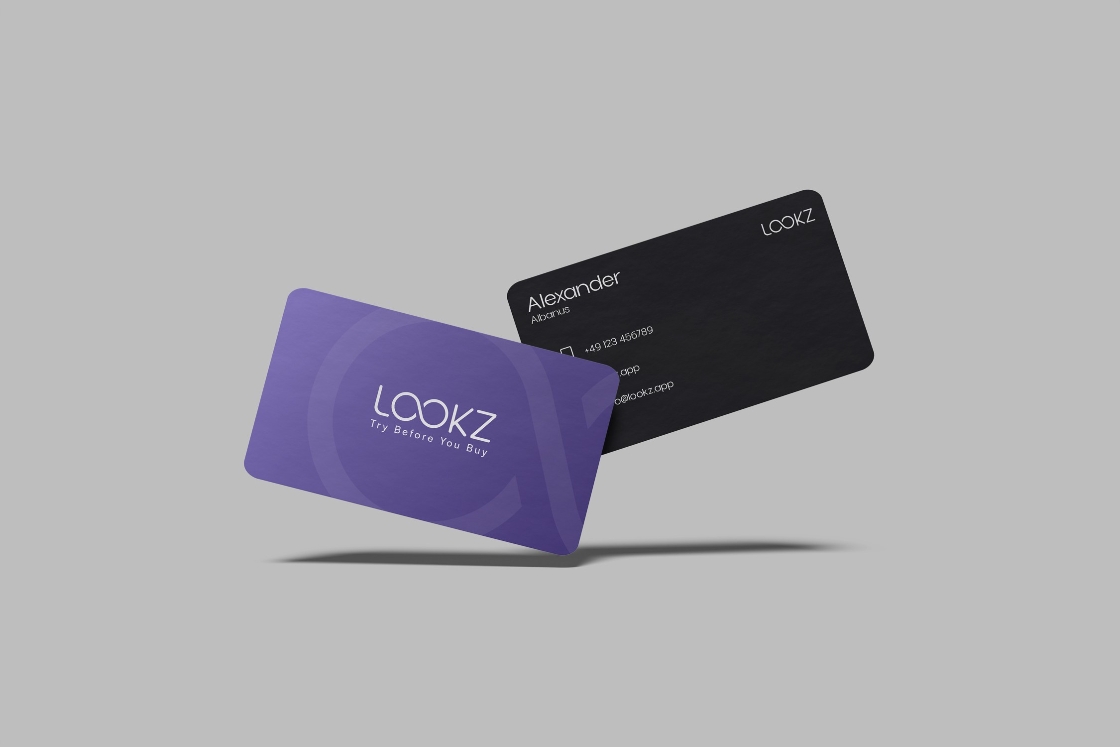 Lookz.app business card mockup