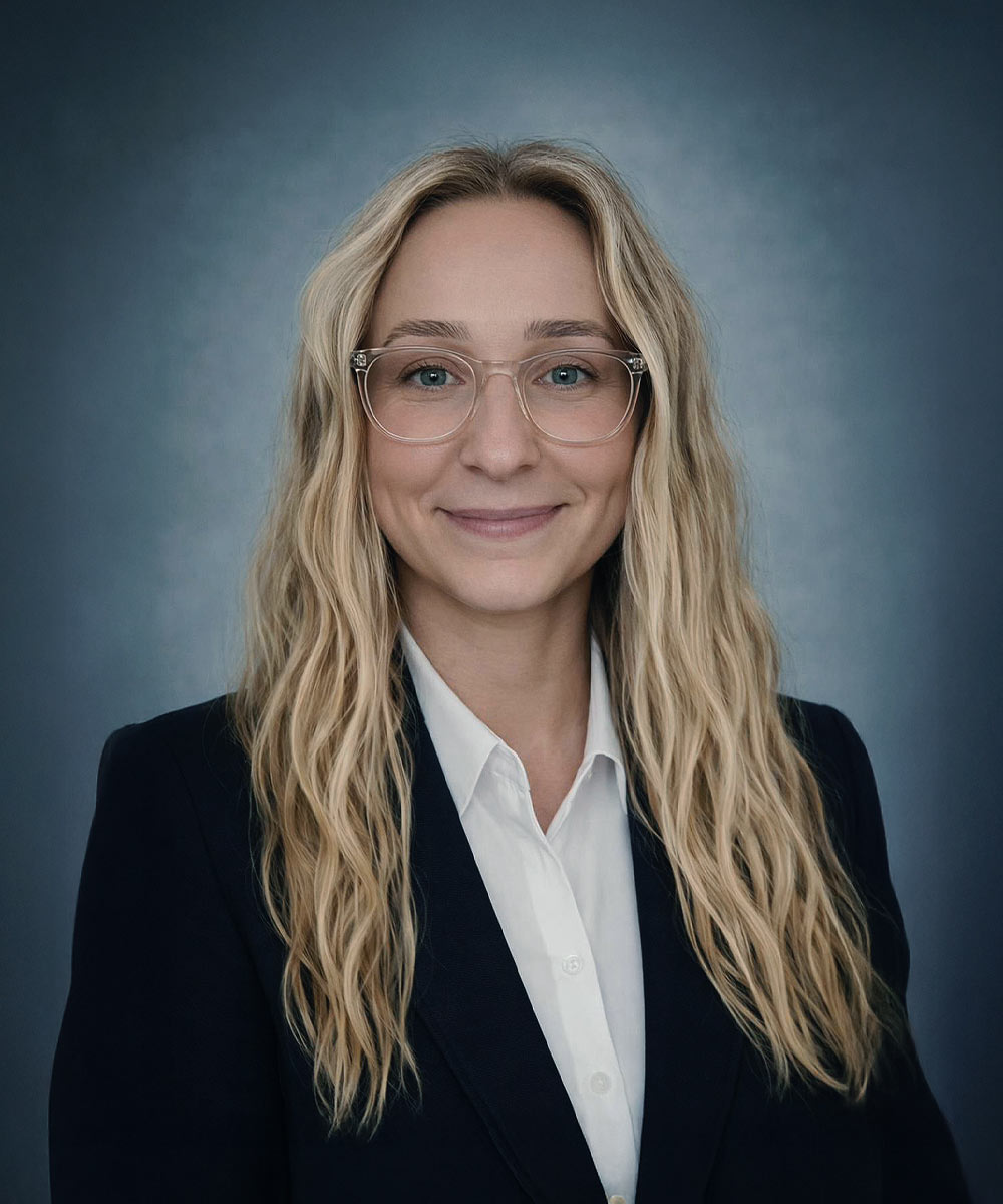Profile portrait with natural lighting featuring long blonde hair