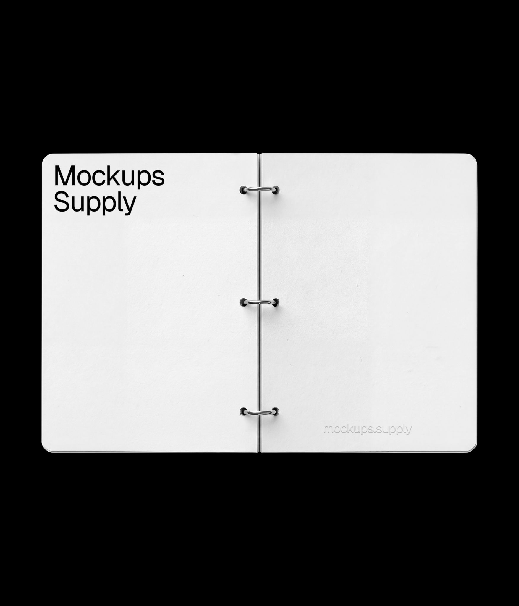 Editorial binder mockup template with realistic open pages download PSD