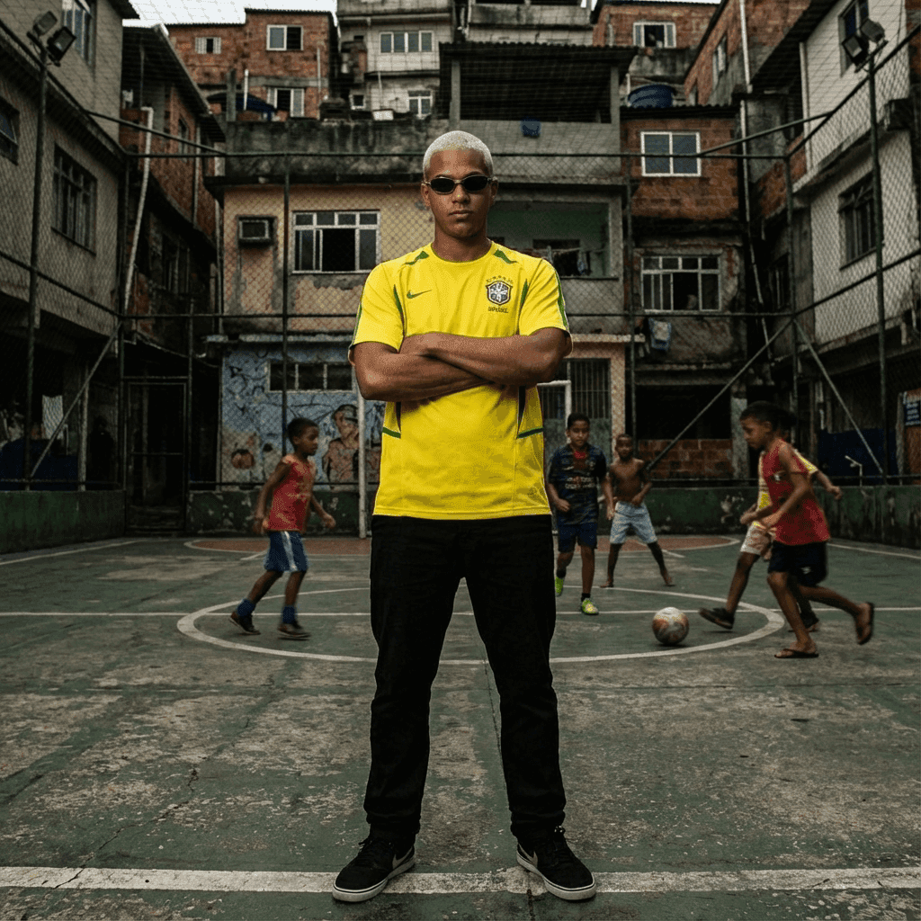 Minimalist floral branch with white flowers and yellow centers casting soft shadows