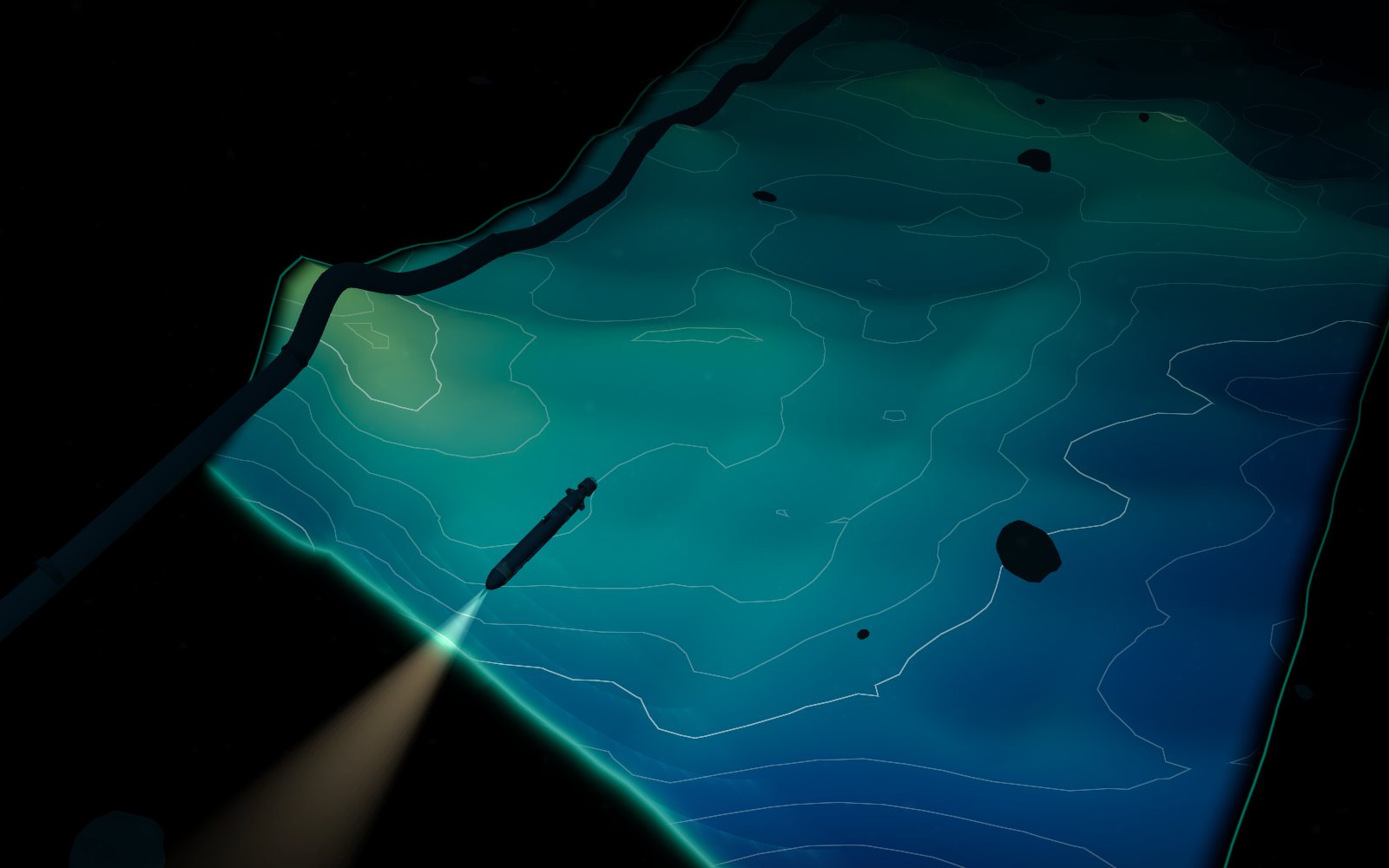 Bathymetry map with depth contours