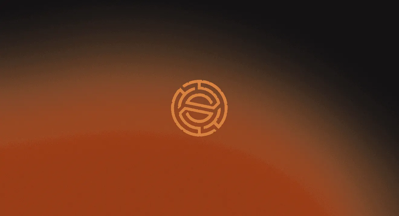 Santiago brand mark on a warm gradient