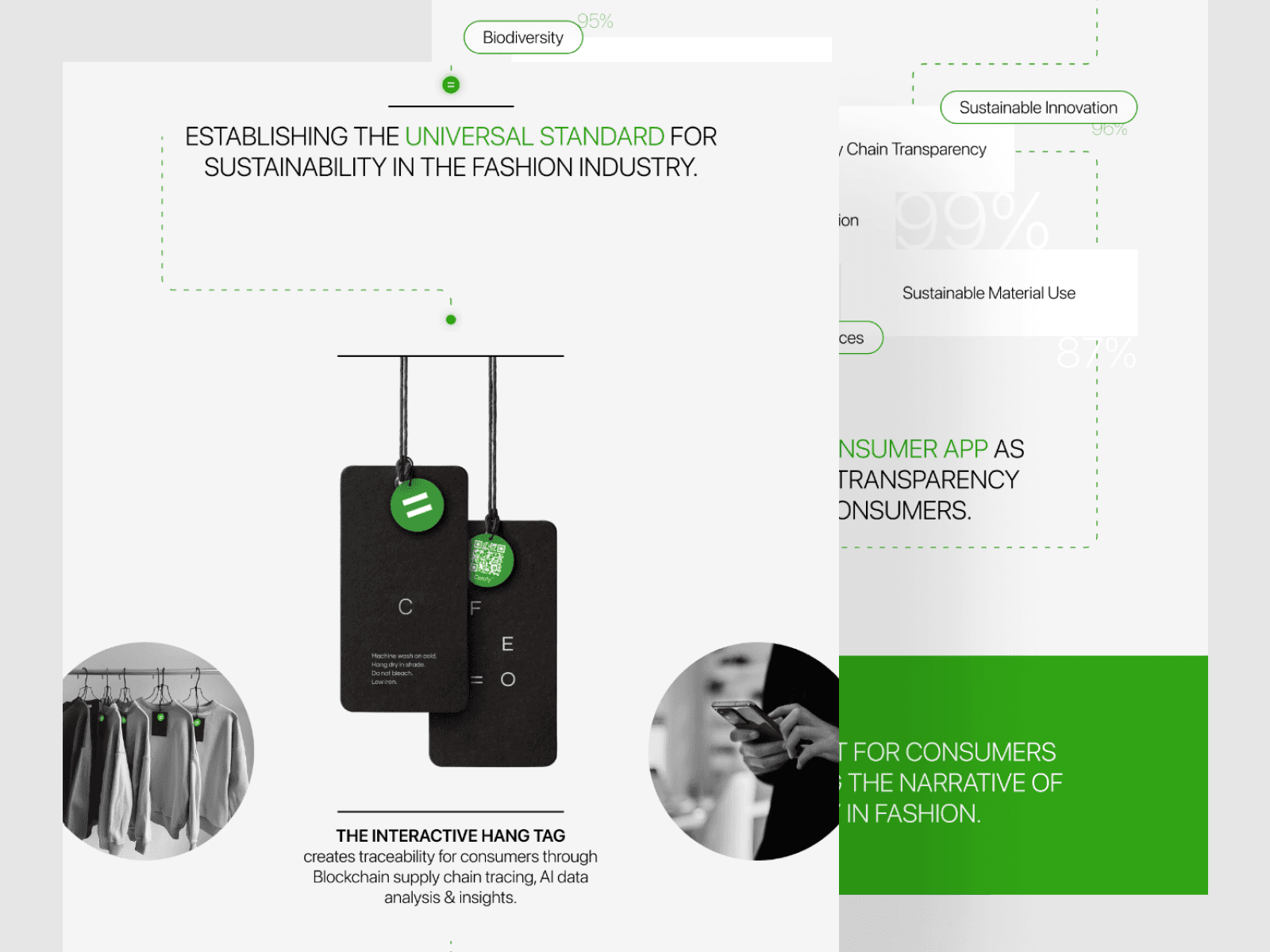 Website design and product UI/UX prototype for Cerofy by VaporAviator, showcasing sustainable branding and intuitive interfaces for eco-friendly tech solutions.