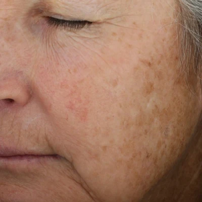 After brightening treatment at The Vancouver Aesthetician — melasma and sun damage visibly faded and skin tone corrected and more even
