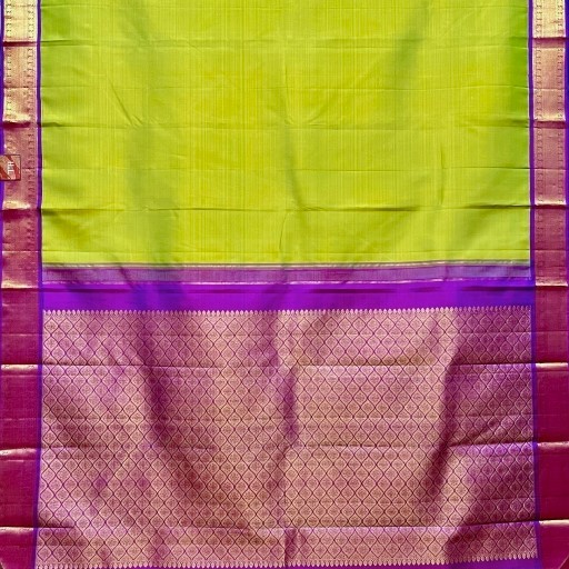 Radiant Green and Purple Kanchivaram Silk Saree