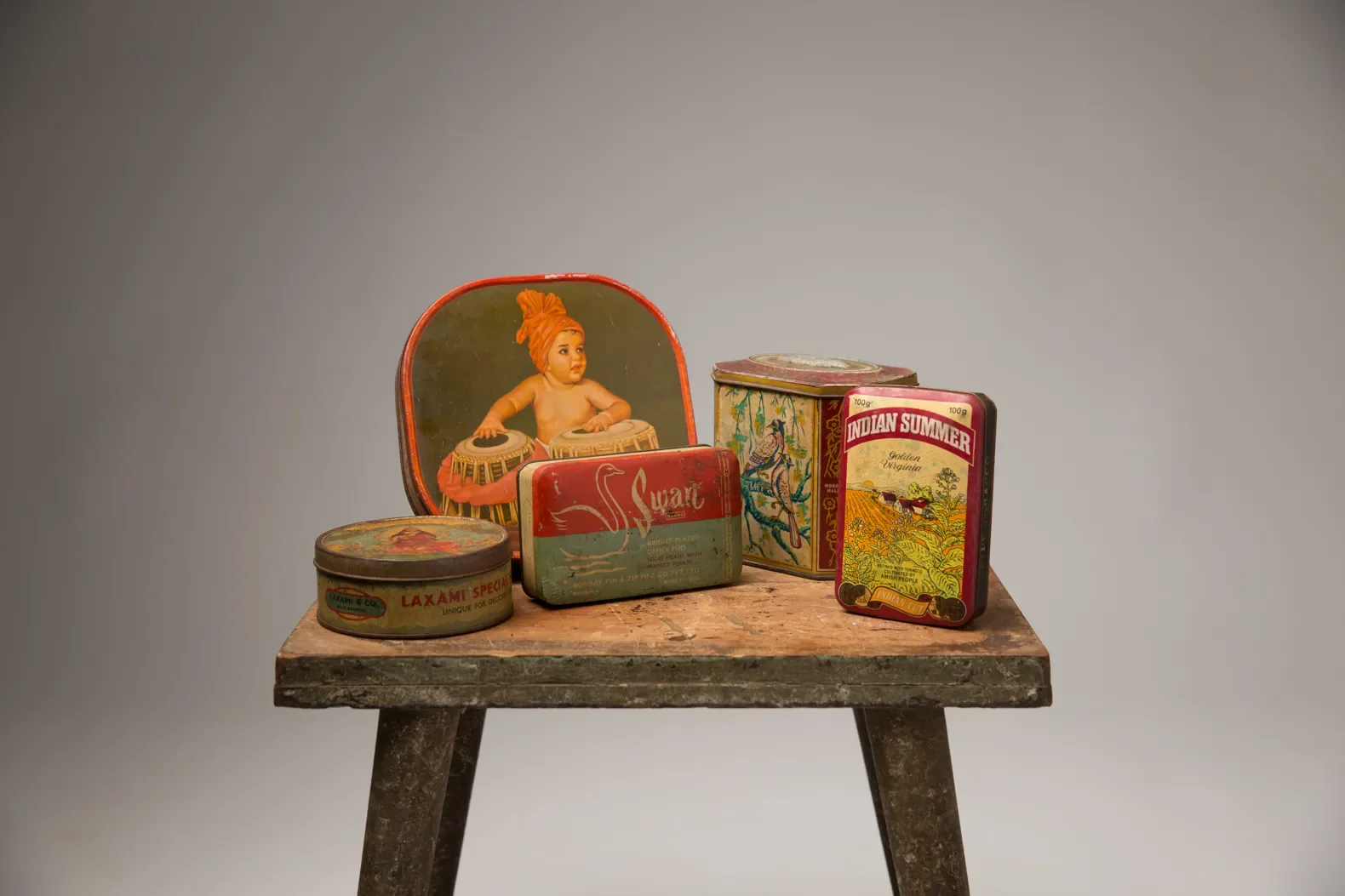 Stacked tins