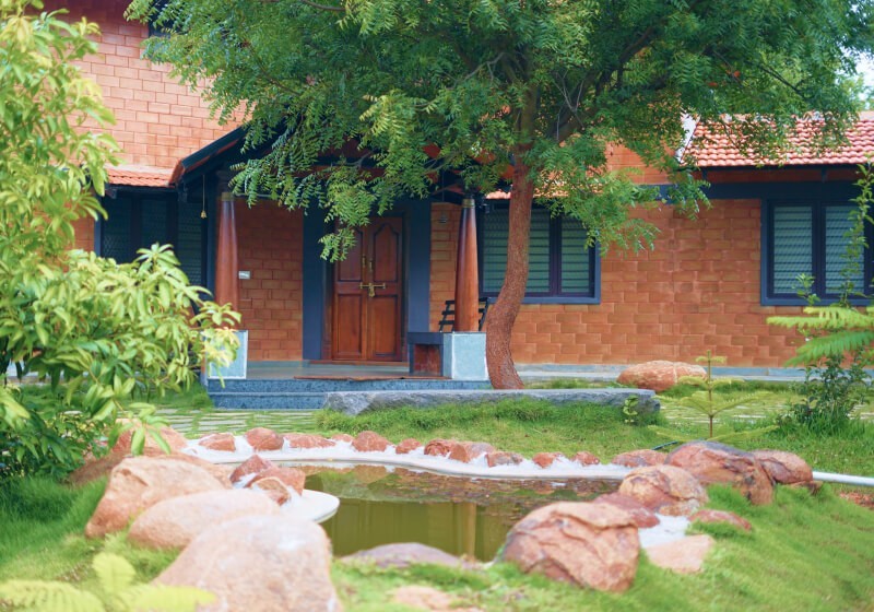 A flower-filled ring floats in fluffy clouds.