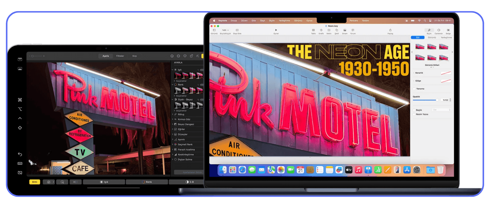 iPad used as a secondary screen next to a Mac for creative editing work