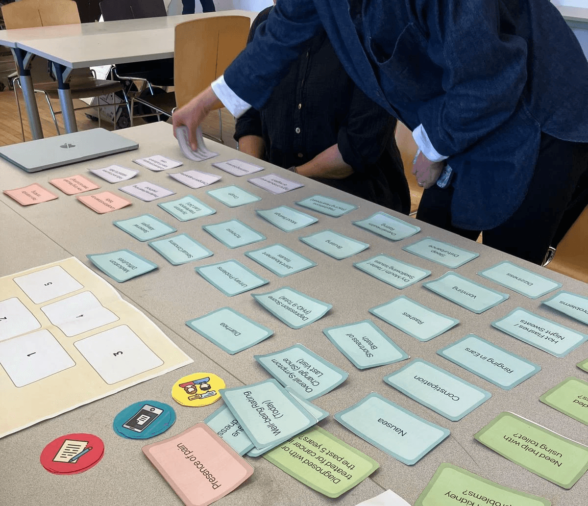 Healthcare provider engaging in pilot testing of participatory design workshop activity