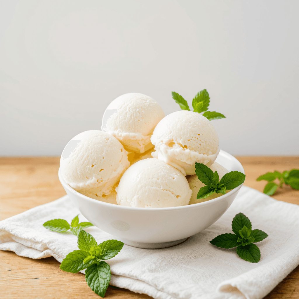 product photography of bowl of ice cream