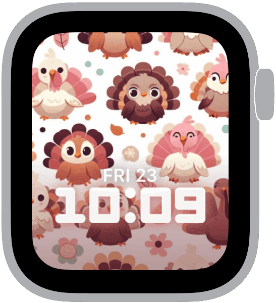 an apple watch face from the thanksgiving patterns collection