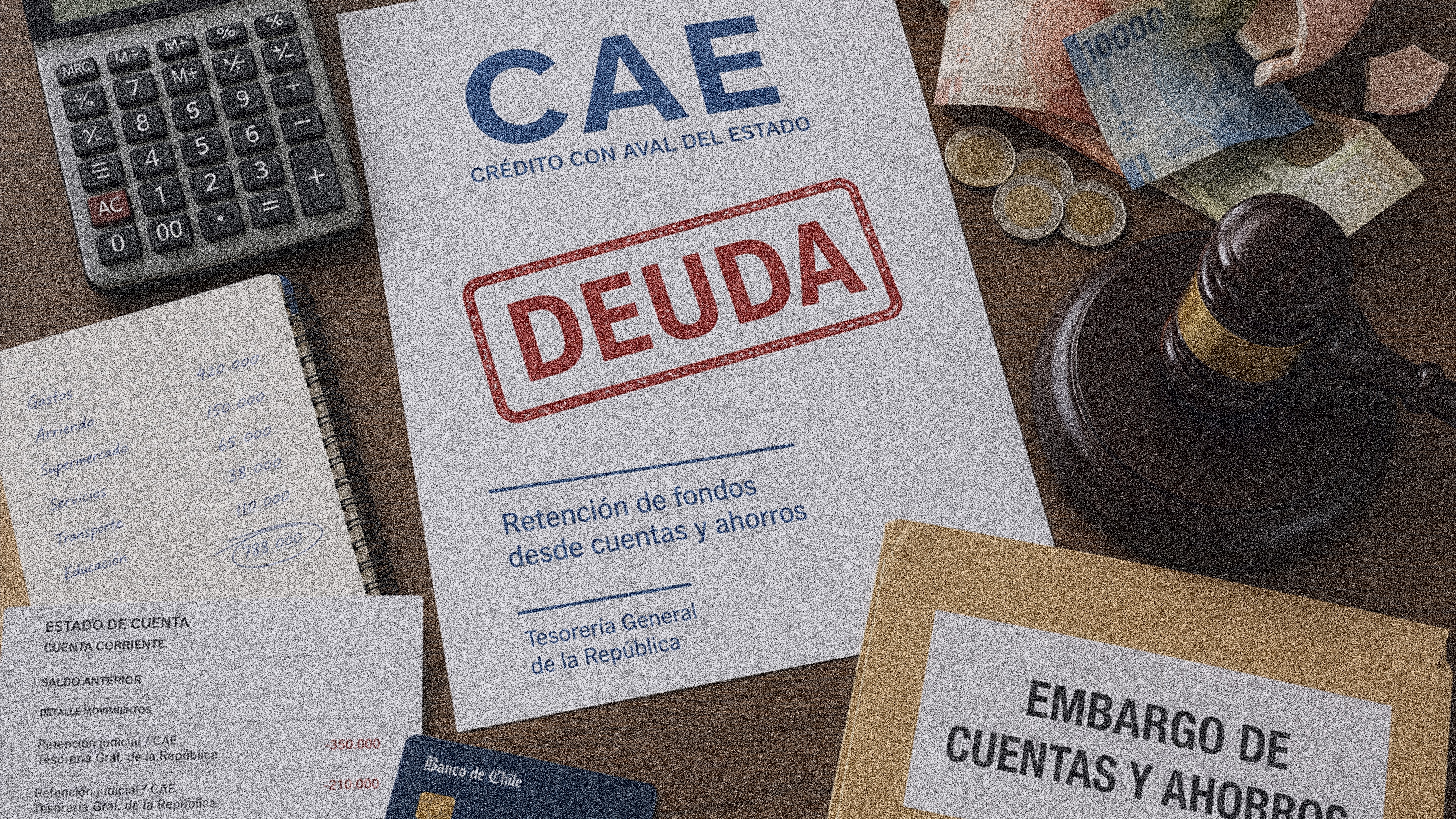 Foto de documentos de cobranza del Crédito con Aval del Estado que indican un embargo por parte de la Tesorería, en columna "Otakin, Boric y la oposición" de IdeaPaís.