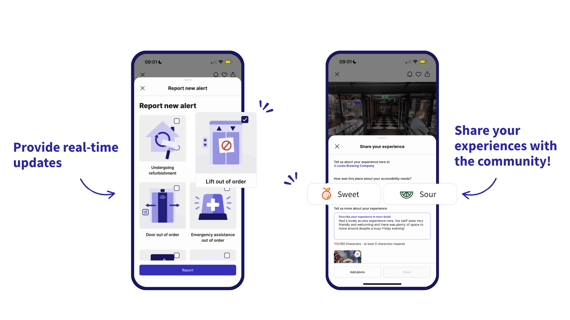 Screenshots showing the tagging process of the Sociability app