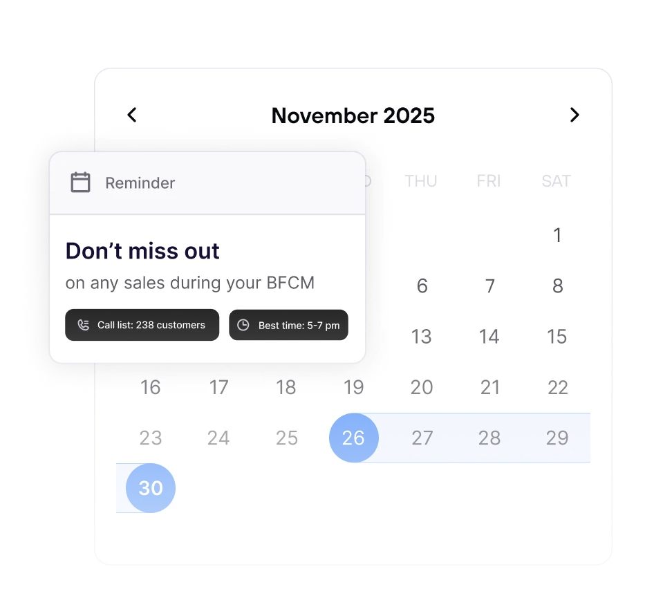 Seasonal promotion calls