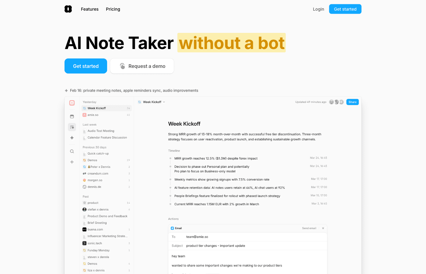 Amie calendar application