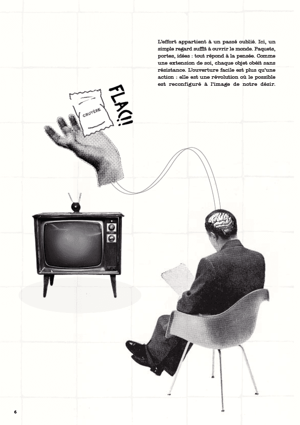 Homme télépathie devant la télé